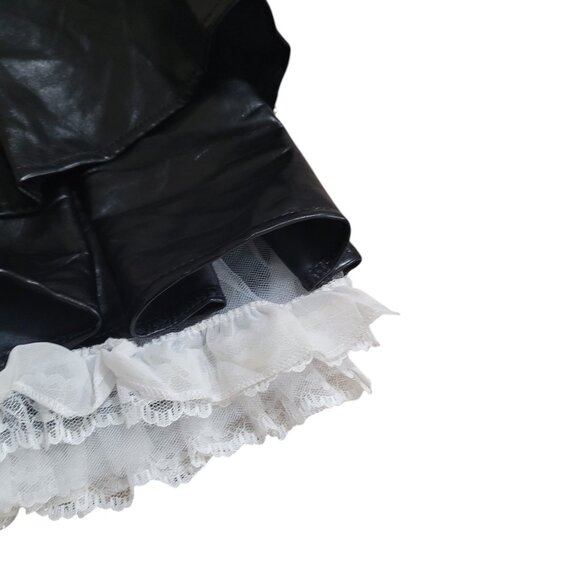 Harley Quinn Size L/XL Skirt Black Faux Leather Tutu Costume - Picture 10 of 13